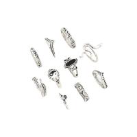 Cink Alloy Ring Set, Cink ötvözet, galvanizált, a nő & zománc, több színt a választás, nikkel, ólom és kadmium mentes, Méret:3-9, Által értékesített Set