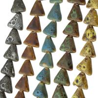 Gioielli perline porcellana, Triangolo, DIY, nessuno, 14x15x6mm, 25PC/filo, Venduto per Appross. 13 pollice filo