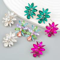 Rhinestone Earring Zinc Alloy plated fashion jewelry & for woman & with glass rhinestone & with rhinestone Sold By Pair