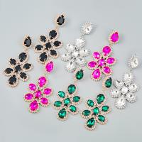 Rhinestone Earring Zinc Alloy plated fashion jewelry & for woman & with glass rhinestone & with rhinestone Sold By Pair