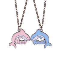 Par halskæde, Zinc Alloy, Dolphin, forgyldt, mode smykker & Unisex, 30x32mm, Længde 50 cm, Solgt af PC