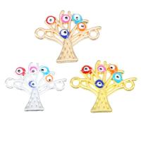 Evil Eye Connector Zinc Alloy Tree plated Unisex & enamel & 1/1 loop nickel lead & cadmium free Approx Sold By Bag