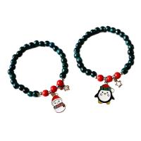 Bracelet de vacances de Noël, porcelaine, avec alliage de zinc, Placage, Conception de Noël & styles différents pour le choix & pour femme & émail, couleurs mélangées, Longueur 14-20 cm, Vendu par PC