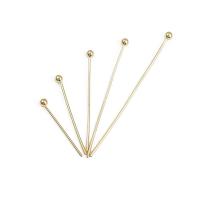 laiton Broche tête à bille, 14K rempli d’or, DIY & normes différentes pour le choix, doré, 50PC/sac, Vendu par sac