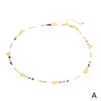 Collier en laiton, Placage de couleur d'or, styles différents pour le choix & pour femme, Or, 450mm, Vendu par PC