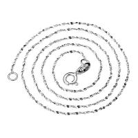 Sterling Zilveren halskettingen, 925 sterling zilver, silver plated, verschillende grootte voor keus & voor vrouw, oorspronkelijke kleur, Verkocht door PC