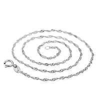 Sterling Silver Κολιέ, 925 ασημένιο ασήμι, επιπλατινωμένα, διαφορετικό μέγεθος για την επιλογή & για τη γυναίκα, αρχικό χρώμα, Sold Με PC