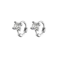 Cubic Zirconia micro pavimenta Sterling Silver Earring, 925 sterline d'argento, placcato, Micro spianare cubic zirconia & per la donna, nessuno, 9mm, Venduto da coppia