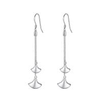 925 Sterling Silver Drop & Dangle Brincos, 925 de prata esterlina, platinado, joias de moda & para mulher, cor original, 61x10mm, vendido por par