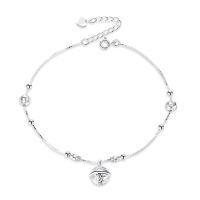 
Mode Sterling Silver Anklet, 925 sterling silver, platinerade, mode smycken & för kvinna, ursprungliga färgen, 260mm, Säljs av PC