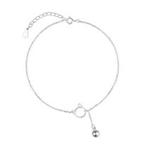 Faisean Sterling Silver Anklet, 925 Sterling Silver, snasta, jewelry faisin & do bhean, dath bunaidh, 242mm, Díolta De réir PC