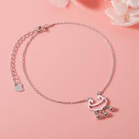 Faisean Sterling Silver Anklet, 925 Sterling Silver, Fad saoil Lock, snasta, jewelry faisin & do bhean, dath bunaidh, 205mm, Díolta De réir PC