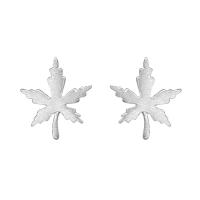 Brinco de prata esterlina jóias, 925 de prata esterlina, Maple Leaf, platinado, joias de moda & para mulher, cor original, 11x9.50mm, vendido por par