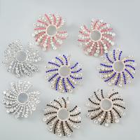 Rhinestone Ørering, Zinc Alloy, forgyldt, mode smykker & for kvinde & med rhinestone, flere farver til valg, 58x62mm, Solgt af par