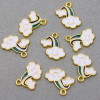 Zinc Alloy Enamel Pendants Cloud KC gold color plated Unisex white nickel lead & cadmium free Approx Sold By Bag