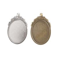 Zinc Alloy vedhæng Cabochon Setting, Oval, forgyldt, du kan DIY, flere farver til valg, nikkel, bly & cadmium fri, 56x35x7mm, Ca. 101pc'er/Bag, Solgt af Bag