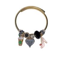 Pulseira de European, Aço inoxidável 304, with resina & liga de zinco, Ajustável & joias de moda & para mulher & esmalte & com strass, Mais cores pare escolha, Diametro interno:Aprox 58mm, vendido por PC