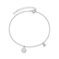 Fashion Sterling Silver Anklet 925 Sterling Silver platinum plated Adjustable & for woman original color Sold By PC