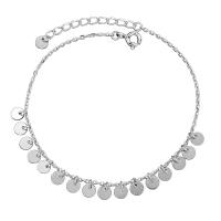 
Mode Sterling Silver Anklet, 925 sterling silver, platinerade, Justerbar & för kvinna, ursprungliga färgen, Säljs av PC