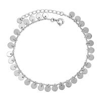 Fashion Sterling Sølv Anklet, 925 Sterling Sølv, platineret, Justerbar & for kvinde, oprindelige farve, 240mm, Solgt af PC