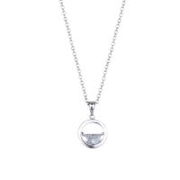 Cubic Zirconia Micro Pave Sterling Silver Pendant, 925 sterling silver, platinerade, micro bana cubic zirconia & för kvinna, ursprungliga färgen, 11mm, Längd 44.2 cm, Säljs av PC