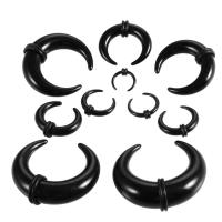 Bijoux de piercing d'oreille en acier inoxydable, Acrylique, Corne, bijoux de mode & unisexe & normes différentes pour le choix, noire, Vendu par PC