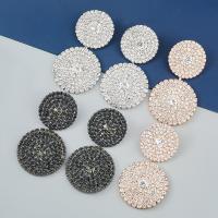 Rhinestone Ørering, Zinc Alloy, forgyldt, mode smykker & for kvinde & med rhinestone, flere farver til valg, 68x38mm, Solgt af par