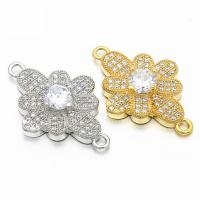 Cubic Zirconia Micro Pave Brass Connector plated fashion jewelry & DIY & micro pave cubic zirconia Sold By PC