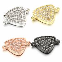 Cubic Zirconia Micro Pave Brass Connector plated fashion jewelry & DIY & micro pave cubic zirconia Sold By PC