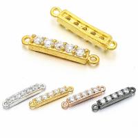 Cubic Zirconia Micro Pave Latão Connector, cobre, banhado, joias de moda & DIY & micro pavimento em zircônia cúbica, Mais cores pare escolha, 3x16mm, vendido por PC