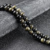 Natural Black Obsidian Beads Round polished DIY Sold Per Approx 38 cm Strand