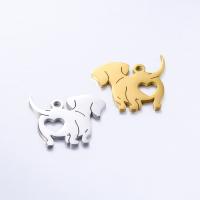 Stainless Steel Animal Pendants 304 Stainless Steel Dog Vacuum Ion Plating DIY Sold By Bag