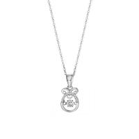 Kubieke Zircon Micro effenen Sterling zilveren ketting, 925 sterling zilver, geplatineerd, micro pave zirconia & voor vrouw, oorspronkelijke kleur, 10x14mm, Lengte Ca 17.7 inch, Verkocht door PC