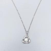 Kubieke Zircon Micro effenen Sterling zilveren ketting, 925 sterling zilver, met Shell Pearl, geplatineerd, verschillende stijlen voor de keuze & micro pave zirconia & voor vrouw, oorspronkelijke kleur, Verkocht door PC