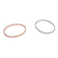 304 rustfrit stål Bangle, med Cubic Zirconia, Donut, rack plating, for kvinde, flere farver til valg, 4.50mm, Indvendig diameter:Ca. 60mm, Solgt af PC