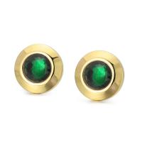 Roestvrij staal Stud Earrings, 304 roestvrij staal, met Kristal, Rond plat, rack plating, voor vrouw & gefacetteerde, meer kleuren voor de keuze, 14mm, Verkocht door PC