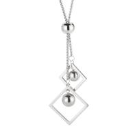 Stainless Steel Trui Collier, 304 roestvrij staal, Rhombus, rack plating, voor vrouw, meer kleuren voor de keuze, 22x22mm,29x29mm, Lengte Ca 84 cm, Verkocht door PC