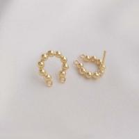 laiton Boucle d'oreille goutte, Plaqué d'or, DIY, doré, protéger l'environnement, sans nickel, plomb et cadmium, 13x15mm, Vendu par paire