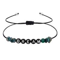 Gemstone Bracciali, Ghiaia naturale, with corda di cera & resina, Irregolare, fatto a mano, gioielli di moda & unisex & regolabile, verde, Adjustable size,max 32cm, Venduto da PC