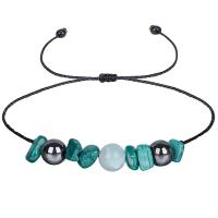 Pulseras de piedras preciosas, con Cordón de cera, Irregular, hecho a mano, Joyería & unisexo & ajustable, verde, longitud 18-36 cm, Vendido por UD