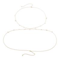 Body Chain Sieraden, Ijzer, met Plastic Pearl, met 15cm extender keten, gold plated, verstelbaar & voor vrouw, gouden, nikkel, lood en cadmium vrij, Lengte 80 cm, 110 cm, Verkocht door PC