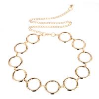 Iron Waist Chain Donut gold color plated adjustable & for woman golden nickel lead & cadmium free 44mm Length 58.5 cm Sold By PC