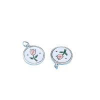 925 Sterling Silver Pendant polished enamel original color Sold By PC