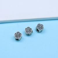 925 Sterling Silver Spacer Bead, Blomma, DIY, fler färger för val, 6.70x5.80mm, Hål:Ca 2.8mm, Säljs av PC