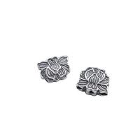 925 Sterling Silber Perlen, LotusLotos, DIY, Silberfarbe, 5.70x10.60x8.50mm, Bohrung:ca. 1mm, verkauft von PC