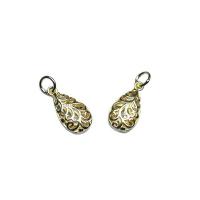 925 Sterling zilveren hanger, Traan, gold plated, DIY & hol, 7.60x15x3.30mm, Gat:Ca 3mm, Verkocht door PC