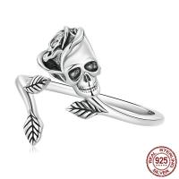 Sterling Silber Schmuck Fingerring, 925er Sterling Silber, Rose, platiniert, Einstellbar & für Frau, originale Farbe, verkauft von PC