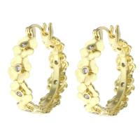 Laiton Leverback boucle d'oreille, Placage de couleur d'or, pour femme, 7.50x28x26mm, Vendu par paire