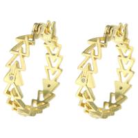 Messing Spring hoop oorbellen, gold plated, voor vrouw, 6x29x26.50mm, Verkocht door pair