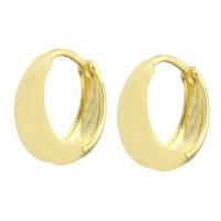 Boucle d'oreille Creole cerceau laiton, Placage de couleur d'or, pour femme, 5x13.50x4mm, 10pairescouple/lot, Vendu par lot